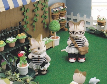 Sylvanian Families Calico Critters Sister und Mother Puppen Rüschenkleid Hosen Set pdf E MUSTER in Japanisch und Vorlagen Titel in Englisch