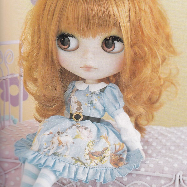 Kenner Neo Blythe 22 cm docka 1 Puffy Classic Lolita Dolly Dress Panier & Strumpor set pdf Skalat E-MÖNSTER på japanska och titlar på engelska