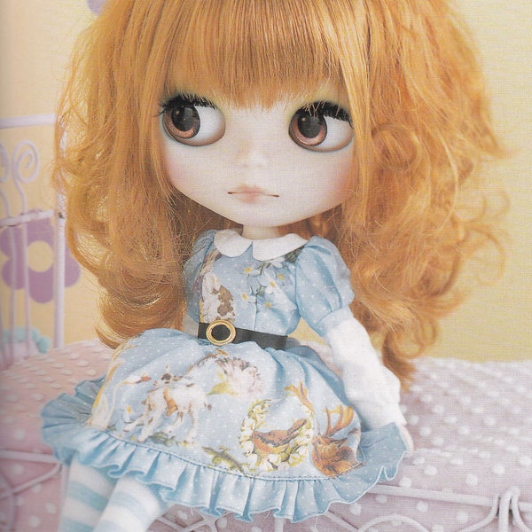 Kenner Neo Blythe 22cm doll 1 Puffy Classic Lolita Dolly Dress Panier & Socks set pdf Scaled E PATTERN in Japanese and Titles in English