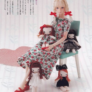Miniature RagDoll for 20cm 22 cm 27cm dolls pdf TUTORIAL in Japanese and E PATTERN in English (blythe plush doll stuffed toy)