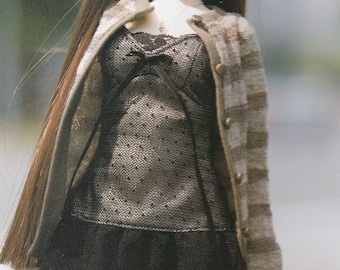 1/4 MSD BJD Doll Casual Chic Cardigan, Tulle, Tunic, and Jeans set pdf Scaled E PATTERN in Japanese and Template Titles in English