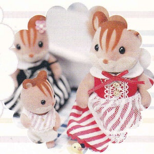 Sylvanian Families Calico Critters Baby, Sister and Mother dolls dress set pdf E PATTERN in Japanese and Templates Titles in English