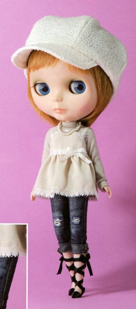 Kenner / Neo Blythe doll Chic Casquette, Lace Camisole, High Neck Top, and Pants set pdf Scaled E PATTERN in Japanese and Titles in English