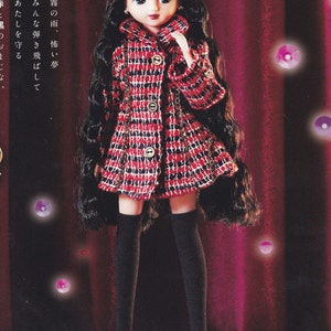 Licca Kenner Blythe 22cm doll A Line Fall Season Coat & High Knee Socks set pdf E PATTERN pdf in Japanese and Template Titles in English
