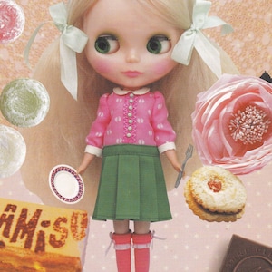 Kenner Neo Blythe 22cm Doll Classic Dolly Dress (22cm doll clothing) pdf Scaled E PATTERN in Japanese and Template Pieces Titles in English