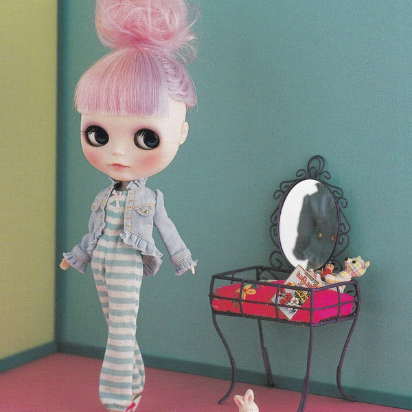 Kenner Blythe doll Casual Chic Jumpsuit All in One & Ruffled Jacket set pdf E PATTERN in Japanese and Pieces Titles in English