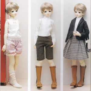 1/4 MSD BJD 40cm Doll Basic Dress, Pants, Shirt, Skirt, Jacket, Bloomers, Vest Tulle, Socks & Tote Bag lot pdf E PATTERN Titles in English