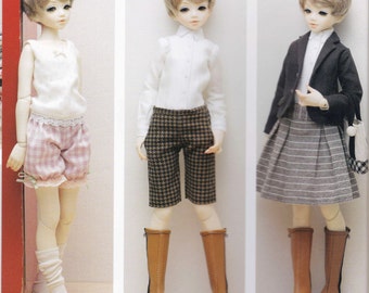 1/4 MSD BJD 40cm Puppe Basic Kleid, Hose, Shirt, Rock, Jacke, Pumphose, Weste Tüll, Socken & Tasche Lot pdf E MUSTER Titel in Englisch