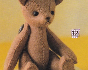 1 ours en peluche en feutre facile à coudre avec articulations mobiles mascottes poupées jouets 15cm pdf E PATTERN en JAPONAIS et titres de modèles en anglais