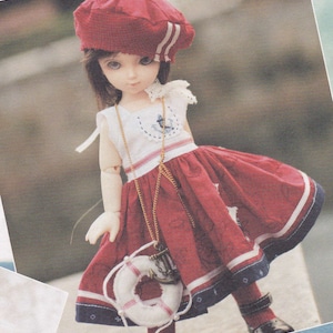 YoSD 1/6 Doll Sailor Jacket Dress and Hat set Outfit dolls clothing pdf E PATTERN in Chinese with pieces titles in English