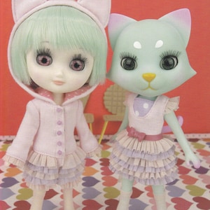 Odeco Nikki Middie Blythe 20cm doll Cat ears All in One & Ballet Tutu Dress sets pdf Scaled E PATTERN in Japanese and Titles in English