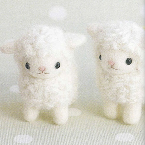 Cute Needle Felt Sheep Mascot Needle Felting Miniature Animal Doll pdf E PATTERN in Japanese and Pieces Titles in English