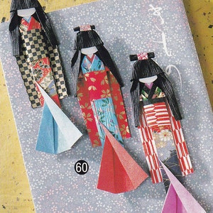 Washi Origami Paper Doll and Bookmark Japanese Craft Kimono Doll ...