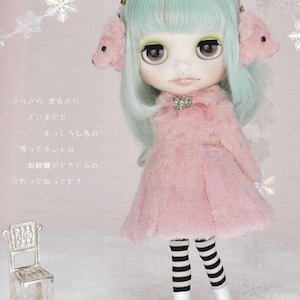 Kenner Neo Blythe Puppe Winter Flared Pelzmantel Teddy Bär Ohrenschützer & Socken. pdf Scaled E PATTERN auf Japanisch und Template Titel auf ENGLISCH