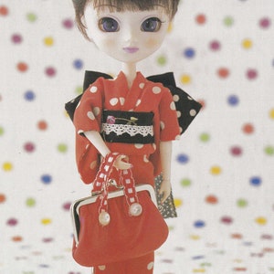 Pullip 27cm doll Kimono Yukata dress Traditional Japanese Wear set pdf scaled E PATTERN in Japanese and Template Pieces Titles in English