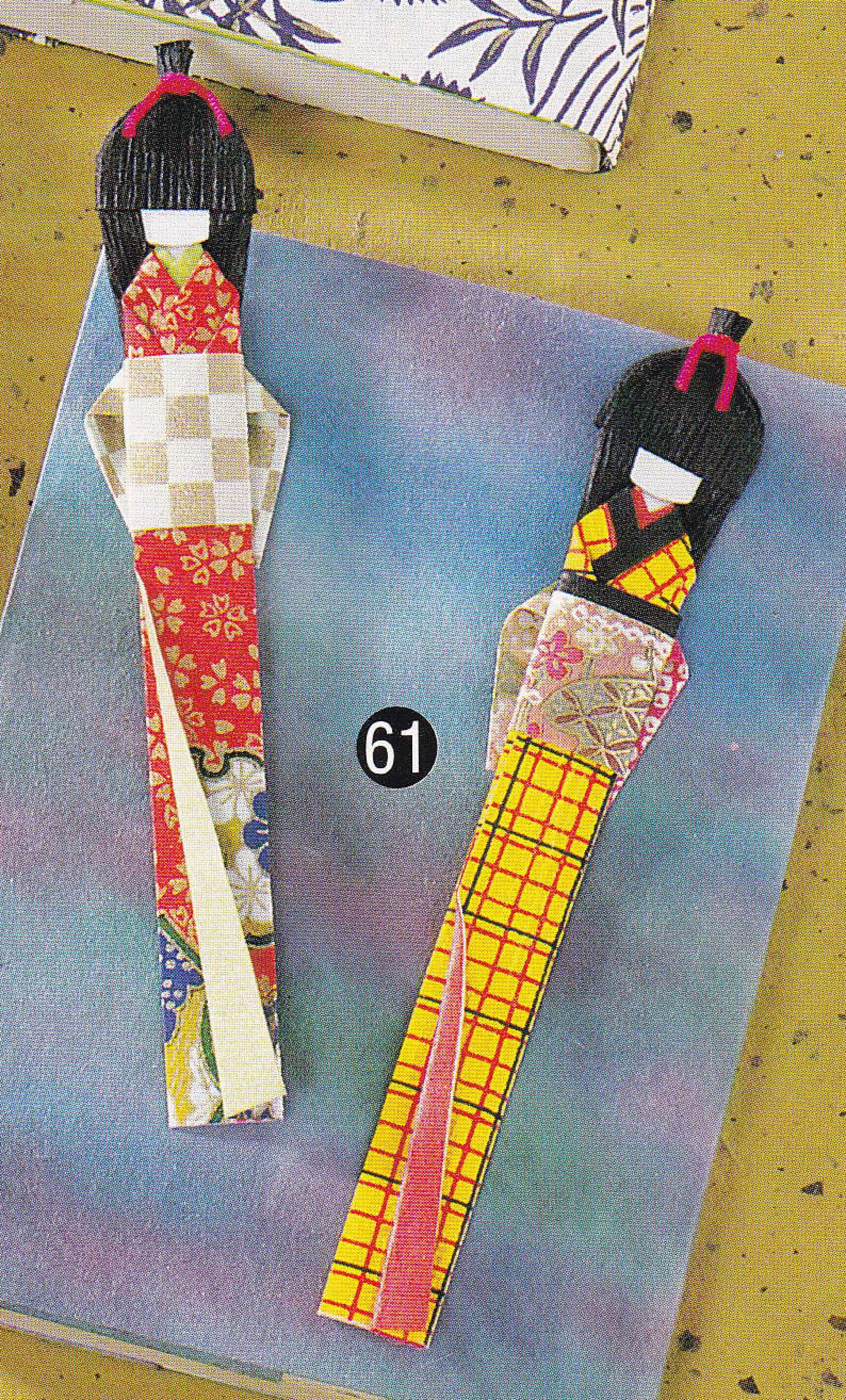Washi Origami Paper Doll and Bookmark Japanese Craft Kimono Etsy