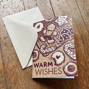 Herzliche Wünsche | 4 x 6 Weihnachtsgrußkarte | Gebackene Weihnachtsplätzchen