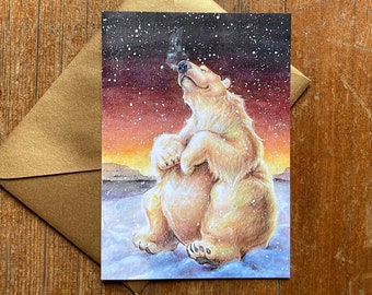Holiday Greeting Card | "Polar Bear Don't Care" |  4" x 6"