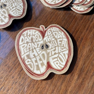 Der Tag, an dem du den Samen pflanzt | Apfel Sticker | Motivierendes Zitat