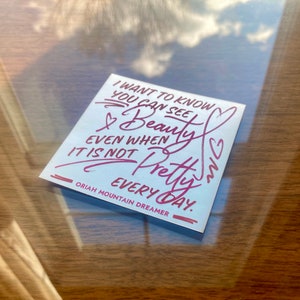 Vinyl Mirror Sticker | The Invitation | Oriah Mountain Dreamer Quote