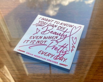 Vinyl Mirror Sticker | The Invitation | Oriah Mountain Dreamer Quote