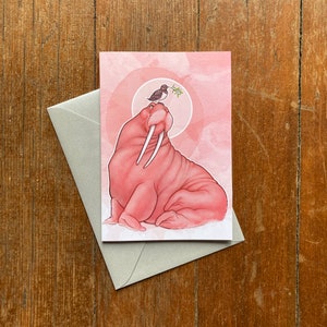 Grußkarte | Walross & kleiner Auk | 10 x 15 cm