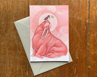 Greeting Card | Walrus & Little Auk | 4" x 6"