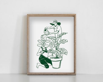 Fine Art Print | "Tend To" | 8" x 10" | UNFRAMED | Plant Lovers