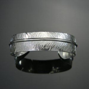 Feather Cuff Bracelet, Feather Bracelet, Sterling Silver Cuff, Silver Bracelet, Feather Jewelry, Silver Feather, Heavy Silver Bracelet