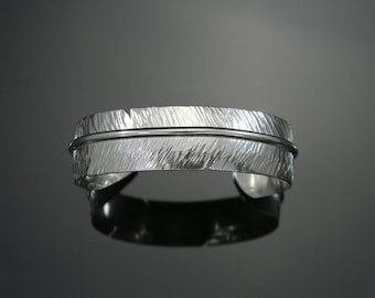 Feder Manschette Armband, Feder Armband, Sterling Silber Manschette, Silber Armband, Feder Schmuck, Silber Feder, schwere Silber Armband