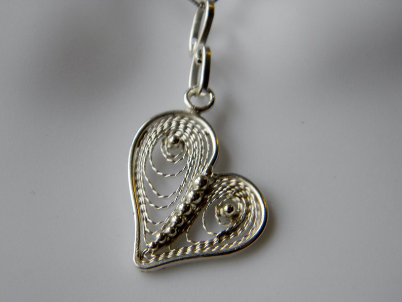 Filigree Heart Pendant Filigree Heart Necklace Heart | Etsy