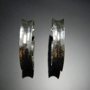 Sterling Silver Hoop Earrings, J Hoop, Large Silver Hoops, Unique Silver Earrings, Large Silver Earrings