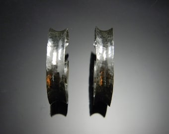 Sterling Silver Hoop Earrings, J Hoop, Large Silver Hoops, Unique Silver Earrings, Large Silver Earrings