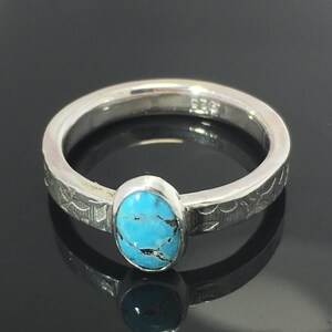 Sterling Turquoise Ring, Made to Order in the USA