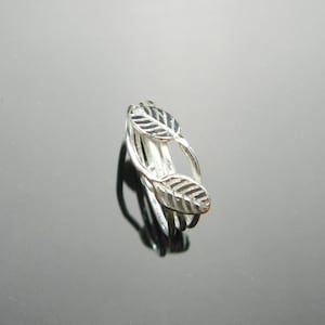 Sterling Silver Leaf Ring, Silver Coil Ring, Silver Vine Ring, Bypass Ring, Coil Rings, Leaf Rings, Vine Rings, Made to Order