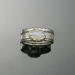 Moonstone Rings, Stacking Rings, Sterling Silver Rings, Unique Stacking Rings, Rainbow Moonstone, Blue Moonstone, June Birthstone Ring