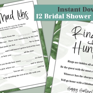 12 Printable Tropical Bridal Shower Games | Instant Download Shower Games | Wedding Party Games | Bachelorette Games