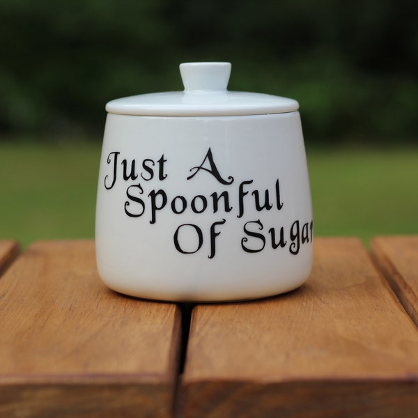 Just A Spoonful of Sugar - Porcelain Sugar Canister with Lid