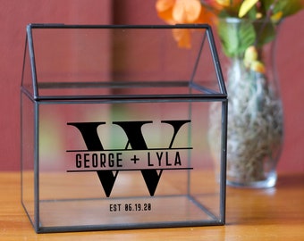 Wedding Card Box Decal - Initial | Wishing Well Decal | Wedding Decals