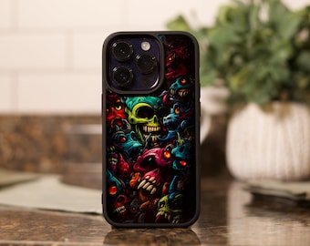 Zombie Skulls Phone Case | iPhone Case | Creepy Phone Case | Colorful Phone Case