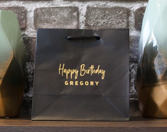 Sac cadeau d'anniversaire personnalisé | Sac joyeux anniversaire | Sacs cadeaux personnalisés