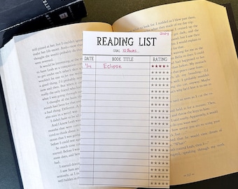 Reading List Bookmark | Reading Log | Library Card Bookmark