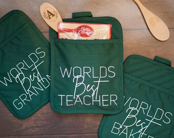 Worlds Best Oven Mitt Gift Set | Christmas Oven Mitt | Teachers Gift | Christmas Gift Set