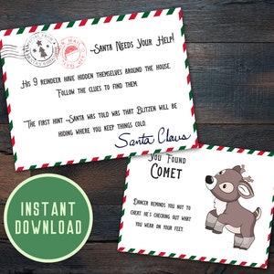 Instant Download Reindeer Hunt | Christmas Scavenger Hunt | Christmas Games | Digital Download