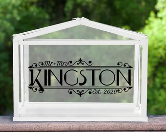 1920's Inspired Wedding Card Box Decal | Personalized Decal | Last Name Decal | Roaring 20s