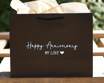 Personalized Anniversary Gift Bag | Elegant Celebration Packaging | Custom Anniversary Gift