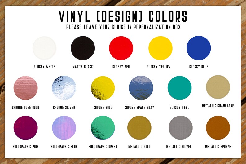 Pode incluir: Um gr&aacute;fico que mostra 16 cores de vinil diferentes para projetos de design. As cores incluem branco brilhante, preto fosco, vermelho brilhante, amarelo brilhante, azul brilhante, ouro rosa cromado, prata cromado, ouro cromado, cinza espacial cromado, azul turquesa brilhante, champanhe met&aacute;lico, rosa hologr&aacute;fico, azul hologr&aacute;fico, verde hologr&aacute;fico, ouro met&aacute;lico, prata met&aacute;lica e bronze met&aacute;lico.