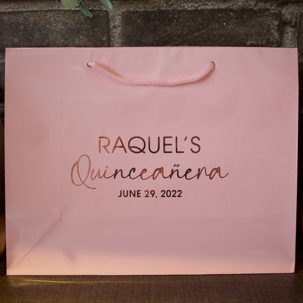 Personalized Quinceañera Gift Bag | Happy Birthday Bag | Goodie Bag