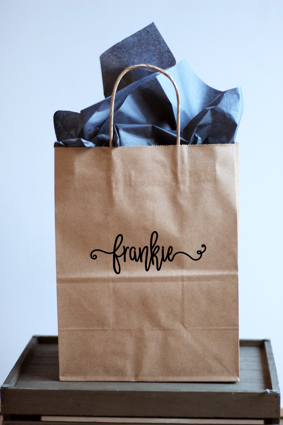 Personalized Name Gift Bags Swirly Font Etsy