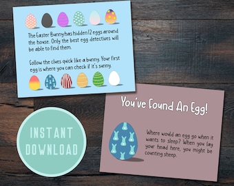 Instant Download Easter Egg Hunt | Easter Bunny Hunt | Scavenger Hunt | Easter Games for Kids | Digital Download